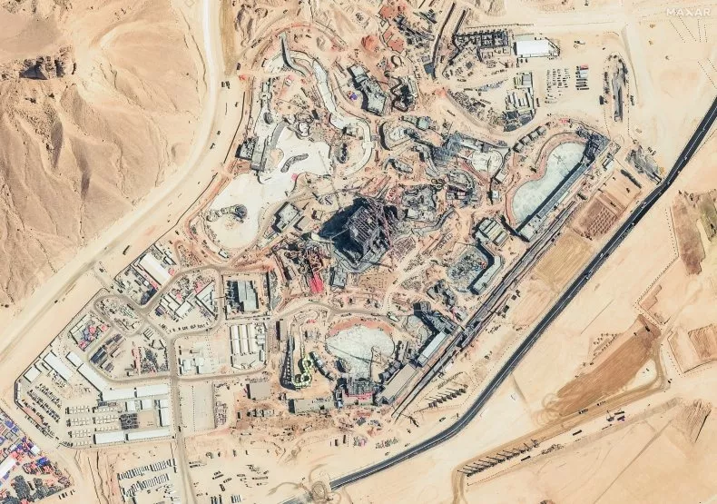 Satellite Images Show Massive Theme Park Taking Shape in Saudi Arabia